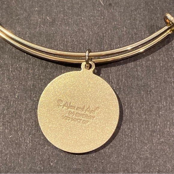 Alex and Ani 14K gold filled initial “R” charm on adjustable bangle bracelet. - Picture 8 of 13